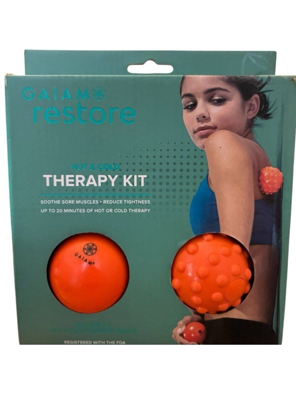 Gaiam Orange Restore Hot Cold Therapy Kit 2 Balls New In Box